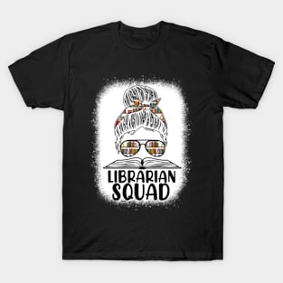 Librarian Squad Bleached Messy Bun T-Shirt